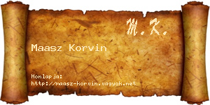 Maasz Korvin névjegykártya